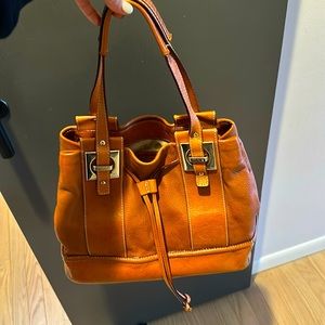 KATE SPADE brown leather satchel shoulder bag